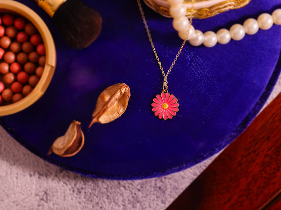 Pink Daisy Necklace