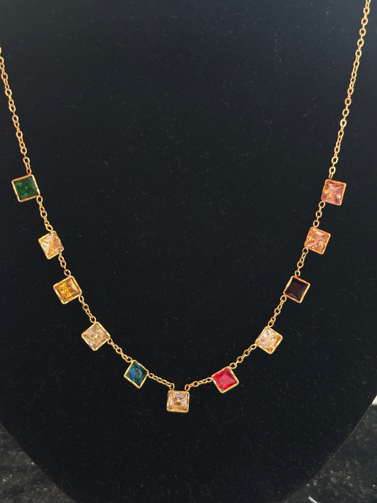Multi-Color Gem Necklace