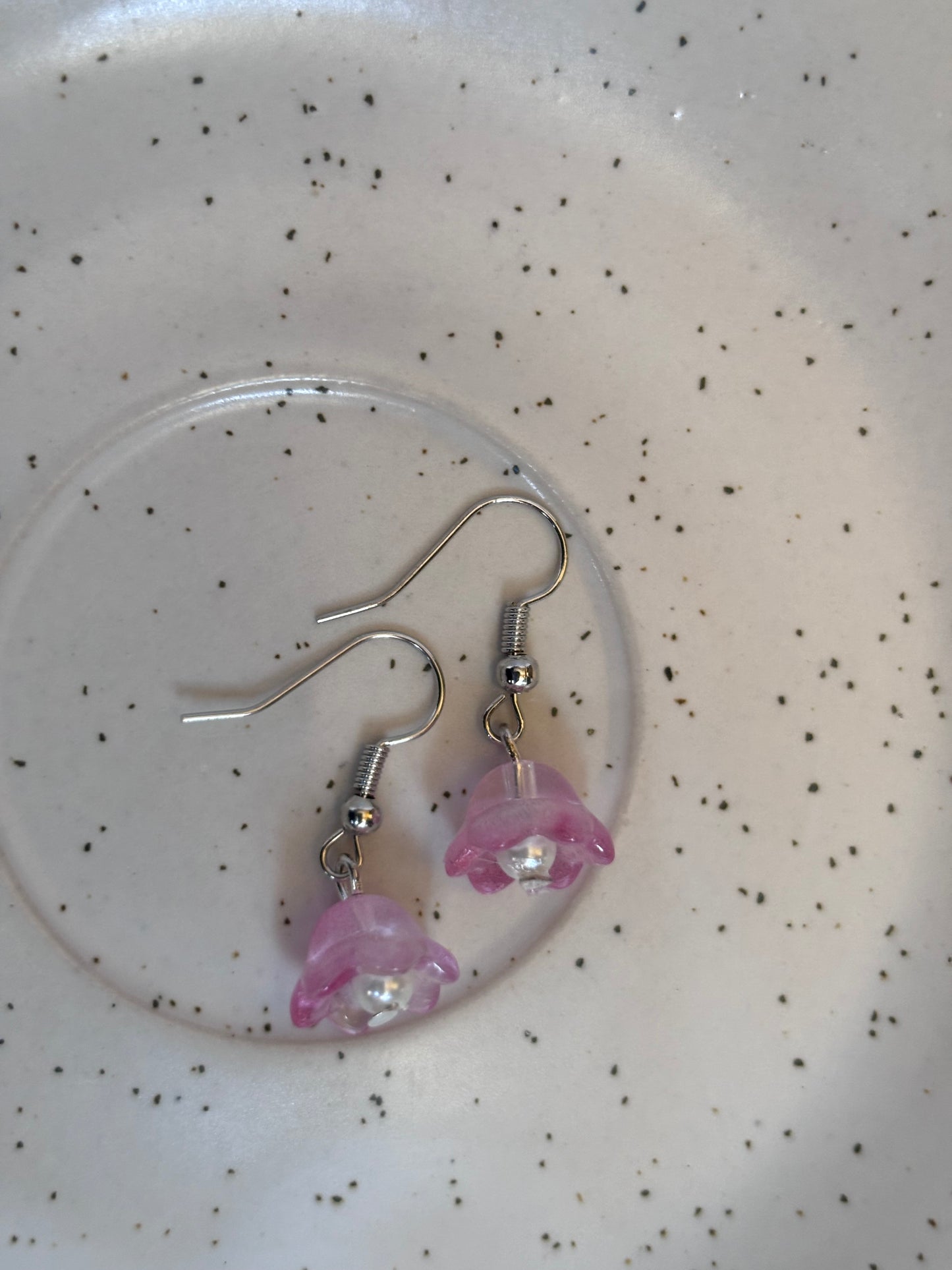 Pink flower Earrings