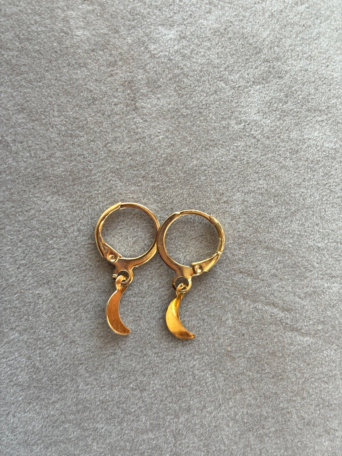 Gold Crescent Moon Huggie Earrings