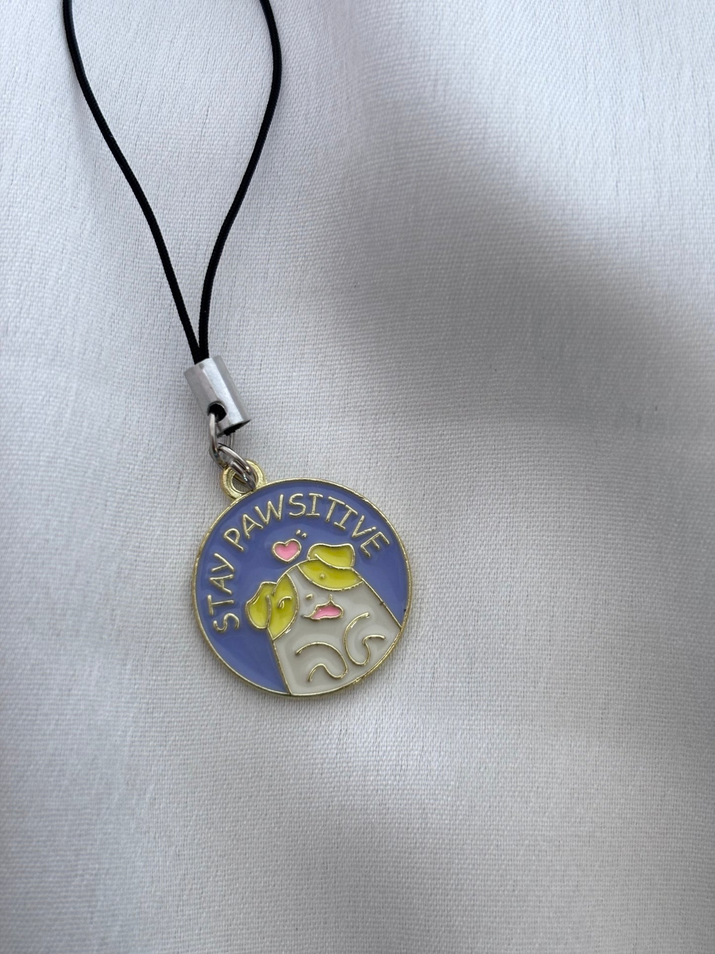 Stay Pawsitive Dog Phone Charm