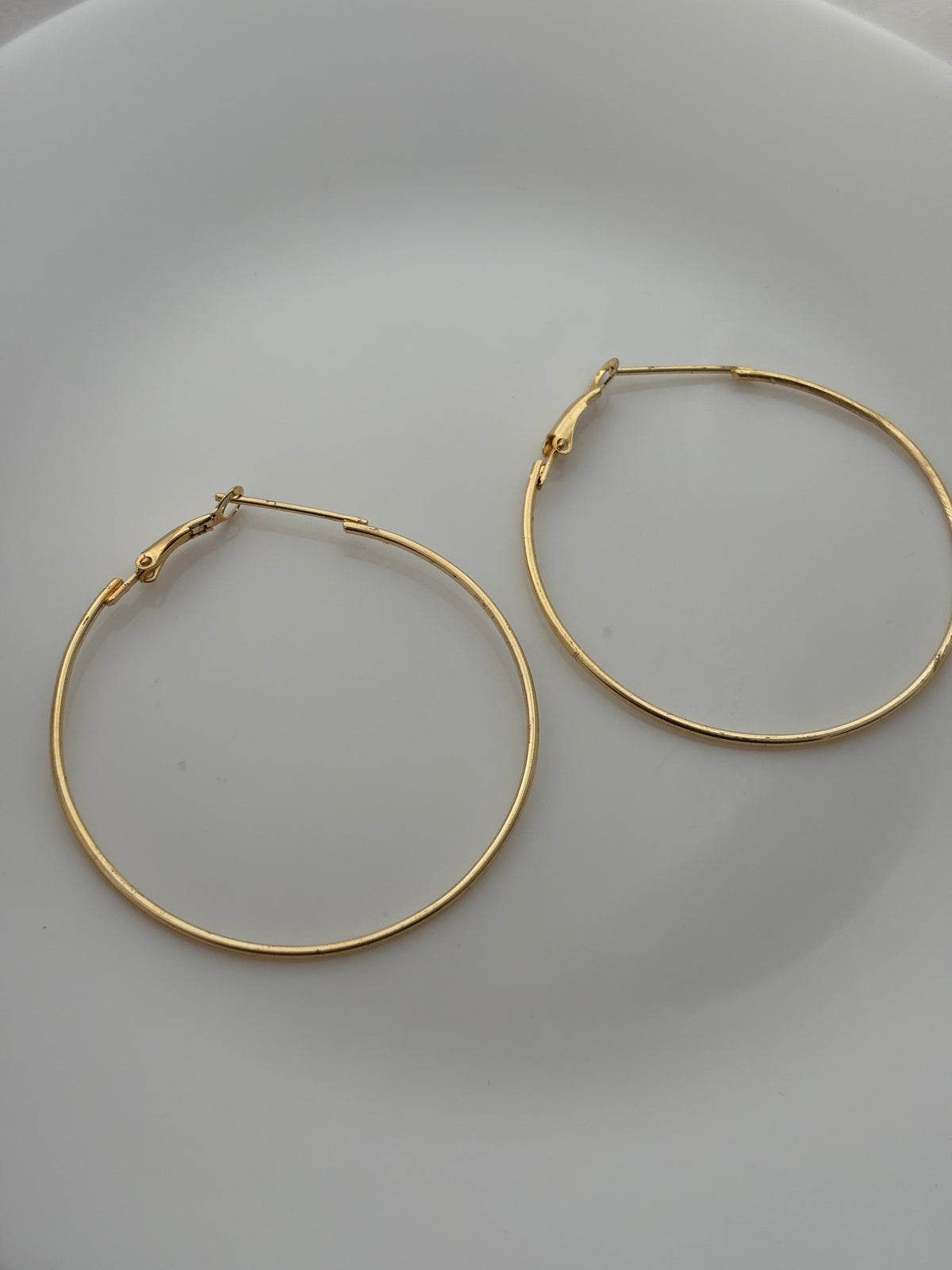 Classic Gold Thin Hoop Earrings