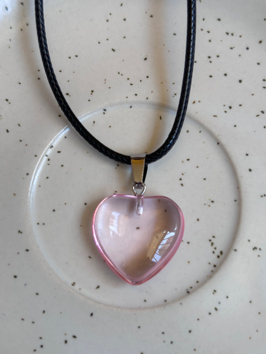 Pink Clear Heart Cord