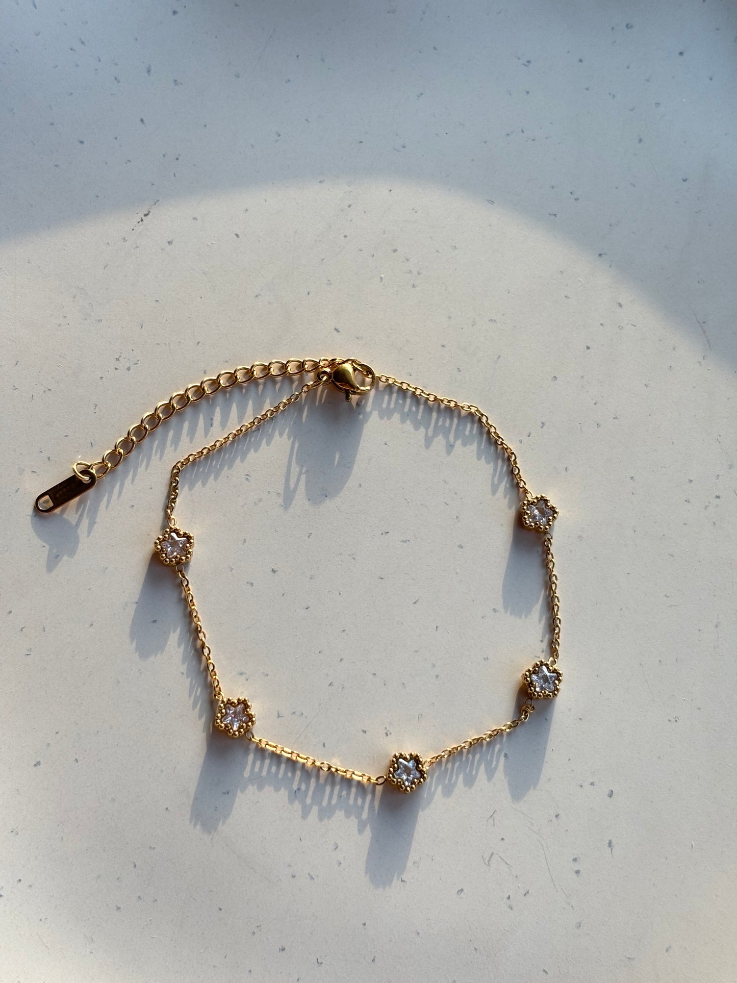 Anti-Tarnish Crystal Anklet