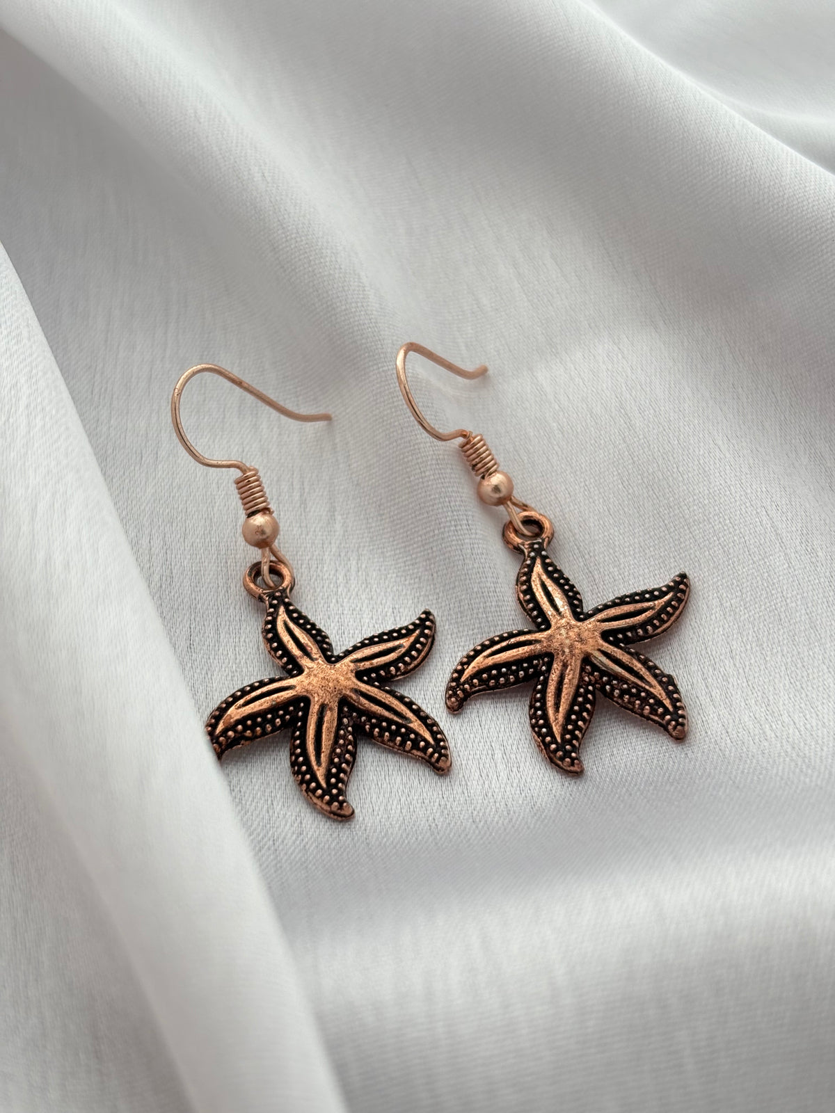 Antique Bronze Starfish Drop Earrings
