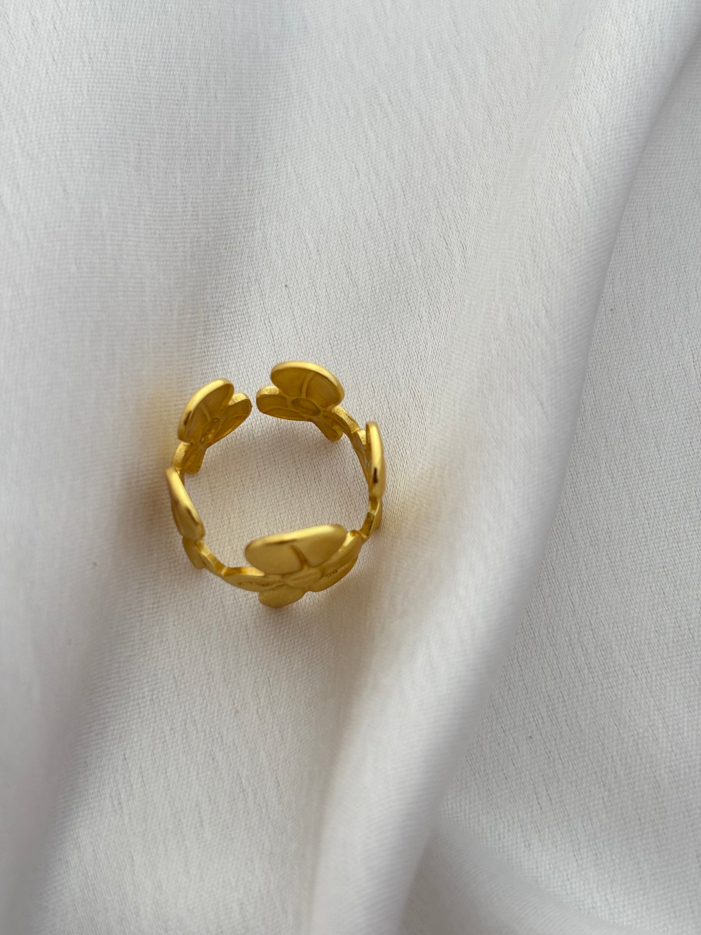 Gold Triple Flower Statement Ring
