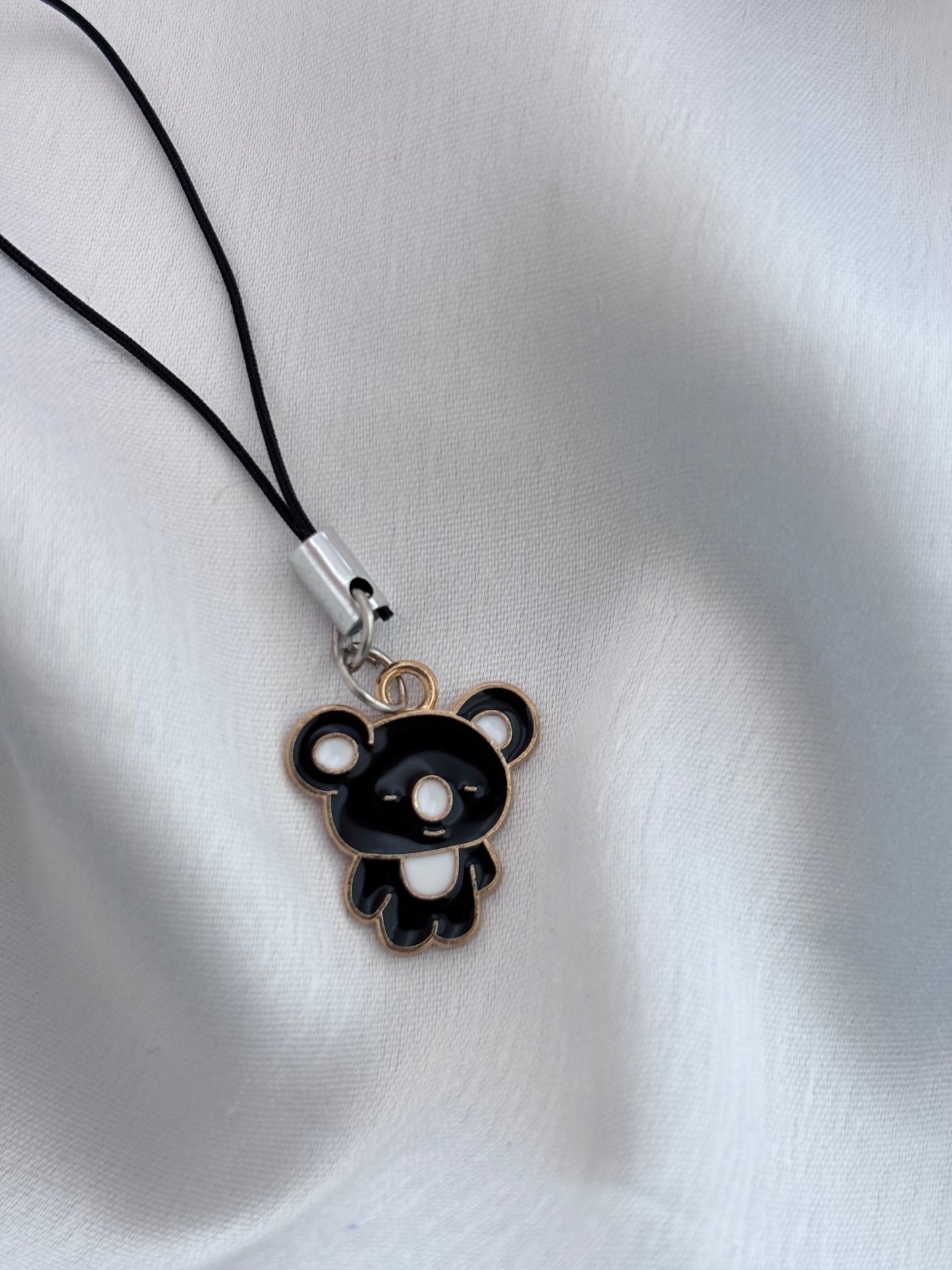 Black Kawaii Koala Enamel Phone Charm