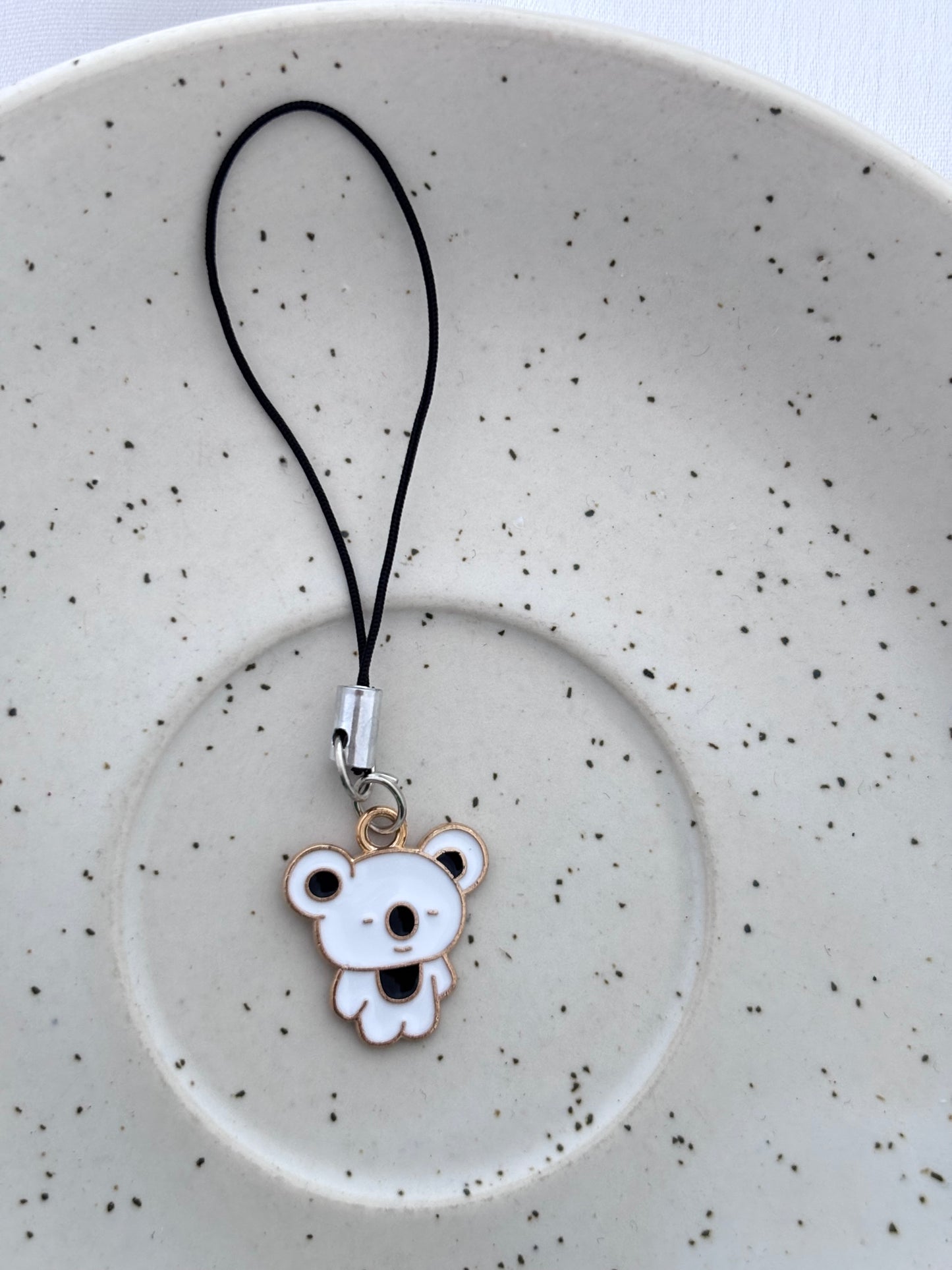 White Kawaii Koala Enamel Phone Charm