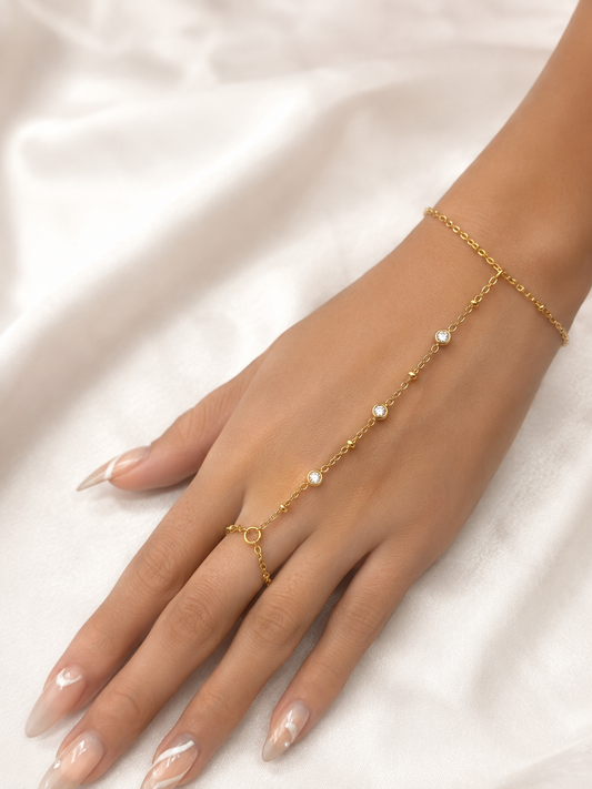 Gold Crystal Hand Chain